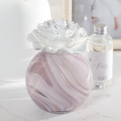 Zodax Dream Porcelain Moroccan Peony Fragrance Flower Diffuser